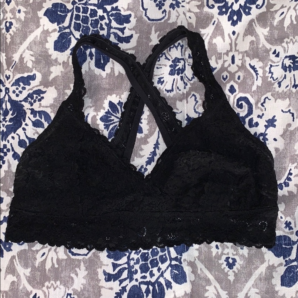 aerie Black Cross-Back Bralette